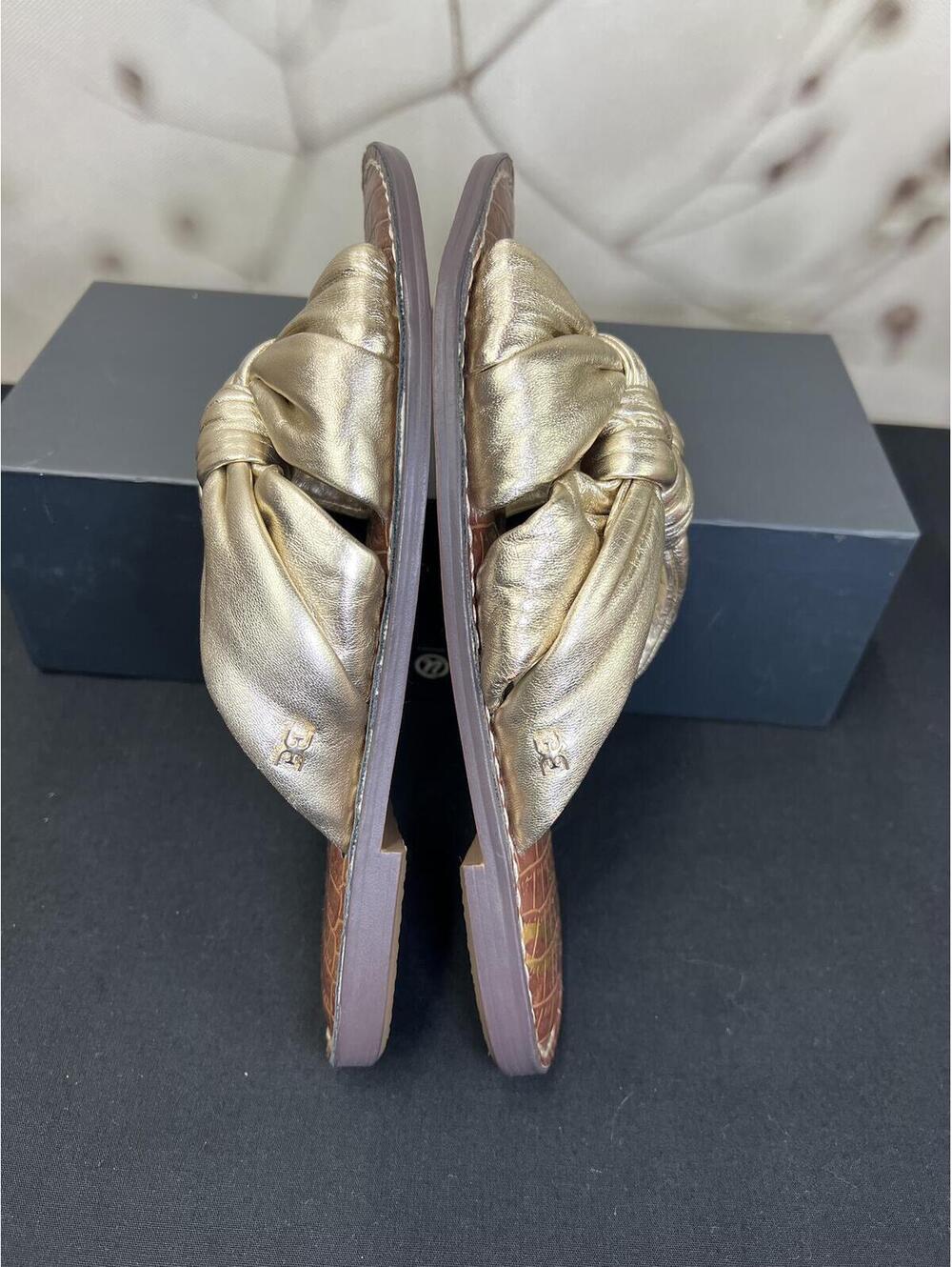 SAM EDELMAN Gold Leather Sandals Sizen8 - Picture 6 of 9